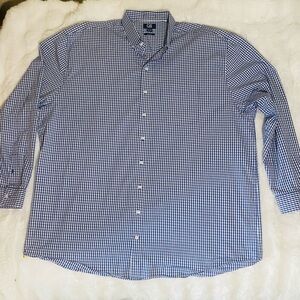 Cutter & Buck Blue and White Checkered Men's Shirt SZ 3XL